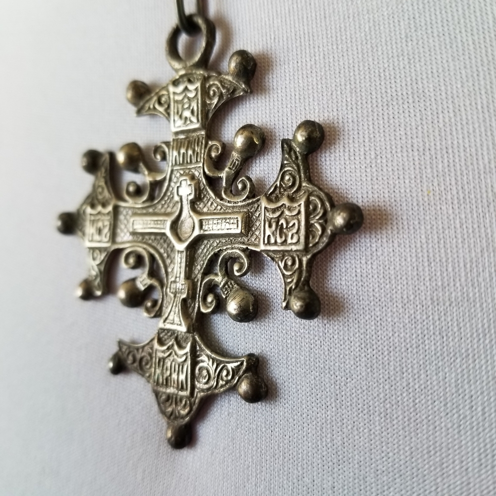 Relisted -Vintage Coppini cross necklace 800 silver bros Christian renaissance - Picture 9 of 17